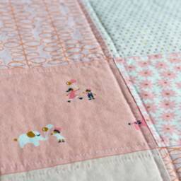Baby Girl Quilt. Shower Gift. Patchwork Blanket. Minky Baby Whimsical - thumbnail 2