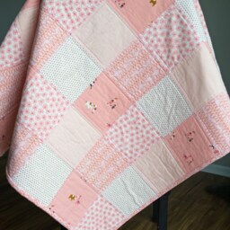 Baby Girl Quilt. Shower Gift. Patchwork Blanket. Minky Baby Whimsical - thumbnail 3