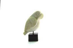 Greek Terracotta Owl Statue, Ancient Ceramic Art - thumbnail 1