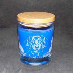 Engraved Unscented Dachshund Candle Jar. Use As A Drinking Glass Or Storage Jar After Use - thumbnail 2