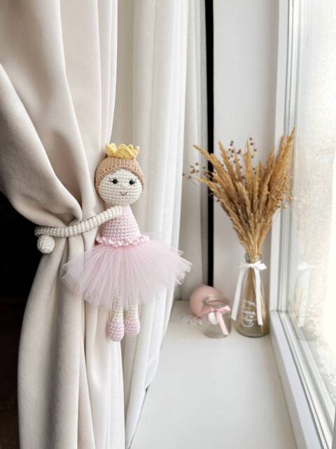 Ballerina Princess Curtain Tieback Princess Tie Back Nursery Girl Nursery Decor - image 1