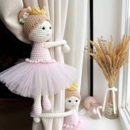Ballerina Princess Curtain Tieback Princess Tie Back Nursery Girl Nursery Decor - thumbnail 4