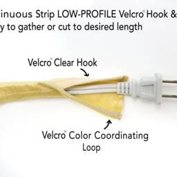 Black Silk Lamp Cord Cover, Hook & Loop, 9 Ft - thumbnail 3