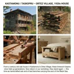 Reclaimed Oak End Of Bed Bench With Storage, Modern Rustic Bedroom Design - thumbnail 3