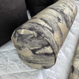 "Elegant Black Gold Bolster Cushion, Bed Cushion 16"" X 6" - thumbnail 3