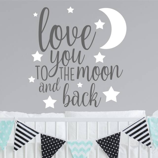 Love You To The Moon & Back, Nursery Wall Sticker Decal - image 1