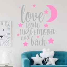 Love You To The Moon & Back, Nursery Wall Sticker Decal - thumbnail 2