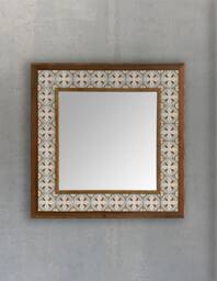 Handmade Ceramic Tile Mirror Decorative Wall Hanging, Home Decor, Water Based Paint, Wooden Frame, Mosaic Tile, Christmas Gift - thumbnail 1