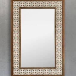 Handmade Ceramic Tile Mirror Decorative Wall Hanging, Home Decor, Water Based Paint, Wooden Frame, Mosaic Tile, Christmas Gift - thumbnail 2