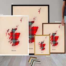 Clan Seton Scottish Tartan Map - Of Scotland Family Wall Decor, Ready To Hang - thumbnail 3