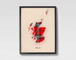 Clan Seton Scottish Tartan Map - Of Scotland Family Wall Decor, Ready To Hang - thumbnail 1