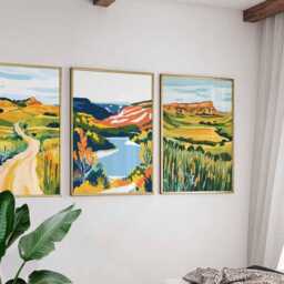 Set Of 3 North Dakota Posters, Usa Travel Prints, Nature Wall Art Sets, Scenic Poster State Landscape Decor - thumbnail 3