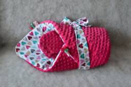 Swaddle Blanket, Baby Schlafsack, Heart Newborn Swaddle, Blanket, Shower Gift, Wrap Pink Minky