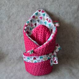 Swaddle Blanket, Baby Schlafsack, Heart Newborn Swaddle, Blanket, Shower Gift, Wrap Pink Minky - thumbnail 3