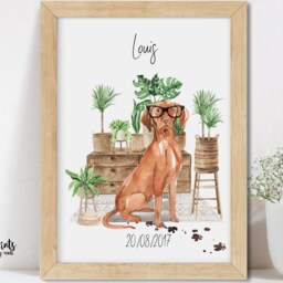 Personalized Hungarian Vizsla Print, Dog Wall Art - thumbnail 3