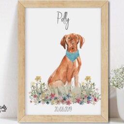 Personalized Hungarian Vizsla Print, Dog Wall Art - thumbnail 2