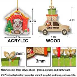 Custom Name Cardinal Cross Personalized Ornament, Christmas Tree Car Hanging Decor, Flat 2D Ornament Acrylic Wooden Xmas Keepsake Gift 2026 - thumbnail 2