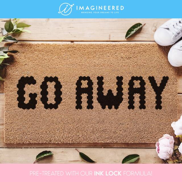 Go Away Frank Sinatra Doormat/Quote Door Mat Funny Hippy Decor Fun Music First Home - image 1