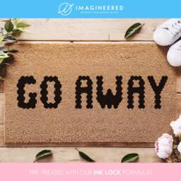 Go Away Frank Sinatra Doormat/Quote Door Mat Funny Hippy Decor Fun Music First Home - thumbnail 1