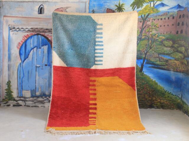 Custom Fabulous Azilal Rug, Authentic Moroccan Rug, Abstract Multicolored Carpet, Handmade Bohemian Rug - image 1