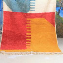 Custom Fabulous Azilal Rug, Authentic Moroccan Rug, Abstract Multicolored Carpet, Handmade Bohemian Rug - thumbnail 3