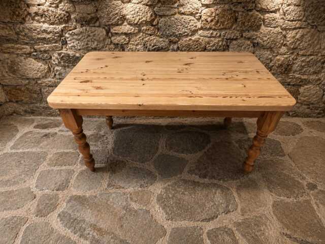 Solid Pine Farmhouse Dining Table - Rustic Country Kitchen Furniture, Seats 8-10 - image 1
