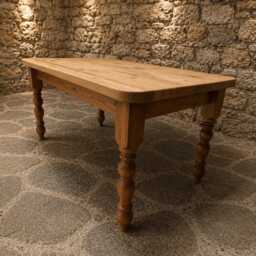 Solid Pine Farmhouse Dining Table - Rustic Country Kitchen Furniture, Seats 8-10 - thumbnail 2