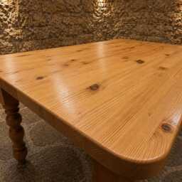 Solid Pine Farmhouse Dining Table - Rustic Country Kitchen Furniture, Seats 8-10 - thumbnail 4
