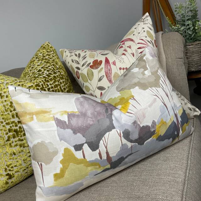 Handmade Cushion Cover Abstract Trees John Lewis & Partners Brampton Fabric Farmhouse Rustic Home - image 1