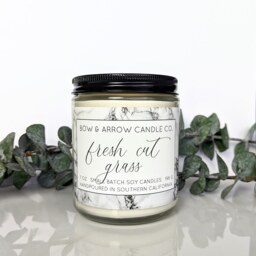 Natural Soy Candle Grass Scented - 7 Oz Jar Fresh Cut Masculine Gift Idea - thumbnail 2