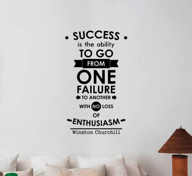 Success Is The Ability Winston Churchill Quote Wall Decal Vinyl Sticker Business Saying Art Motivational Decor Office Poster Gift Hq32 - image 1