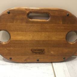 Portable Wine Table - Hand-Burnt Camping With Rustic Charm - thumbnail 3