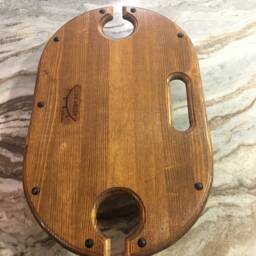 Portable Wine Table - Hand-Burnt Camping With Rustic Charm - thumbnail 4