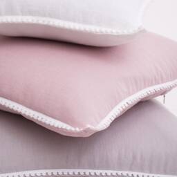 Linen Pillow Cover. Washed Linen Pillowcase With Pom-Poms. French-style Custom Size Pillow For Living Room - thumbnail 2
