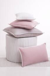 Linen Pillow Cover. Washed Linen Pillowcase With Pom-Poms. French-style Custom Size Pillow For Living Room - thumbnail 1