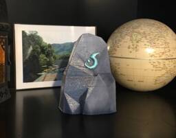 Hand-Painted World Of Warcraft Inspired Summoning Stone Meeting Statue With Aqua Blue Mists Pandaria Sigil