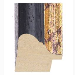 Waxed Black & Gold Marbled Wooden Picture Frame, Custom Size - thumbnail 4