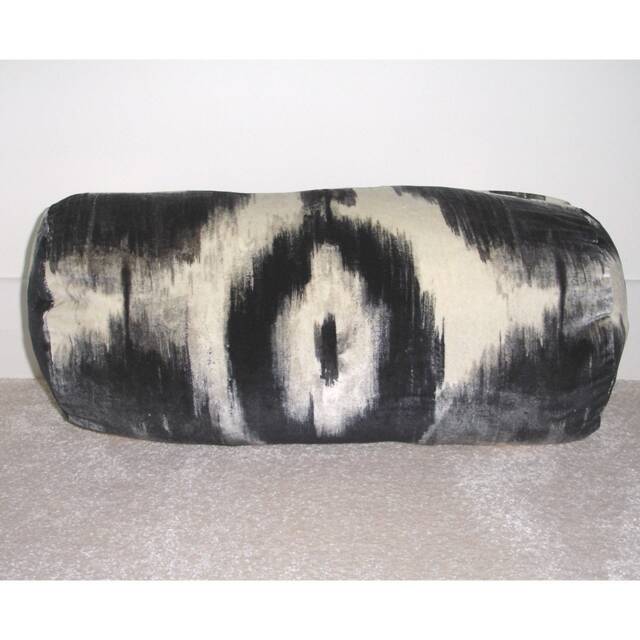 "Black Velvet Bolster Pillow Cover 18"" Cream Cylinder 8x18 Round Ended End Cushion Sham Case 8" - image 1