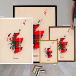 Clan Nisbet Scottish Tartan Map - Of Scotland Family Wall Decor, Ready To Hang - thumbnail 3