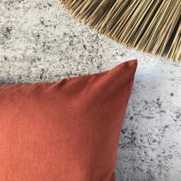 Set Of 2, 4, 6 Softened Linen Pillow Cases in Earthy Red Ochre/Linen Throw Pillows Terracotta/Decorative Cases/ - thumbnail 4