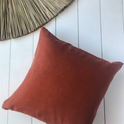 Set Of 2, 4, 6 Softened Linen Pillow Cases in Earthy Red Ochre/Linen Throw Pillows Terracotta/Decorative Cases/ - thumbnail 2