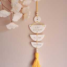 Personalized Family Wall Hanging - Clay Decoration Gift For Birth Wedding Valentine's Day - thumbnail 3