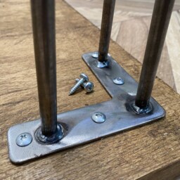 For??t L-Shape Corner Live Edge Industrial Rustic Hairpin Leg Desk Table Handcrafted With Solid Wood - thumbnail 3