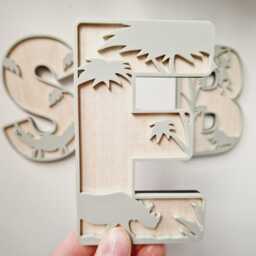 Safari Name Sign, Personalised Jungle Wooden Safari Nursery Decor, Theme Wall Art, Girls Bedroom - thumbnail 2