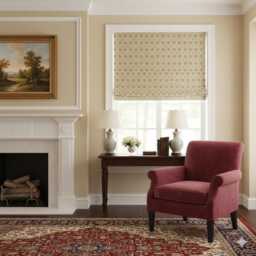 Small Medallion Jacquard Flat Relaxed Roman Shade - Cl1191 - thumbnail 2