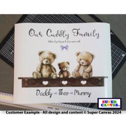 Teddy Bear Personalised Framed Family Portrait Print Unique Gift For Friend Mum Dad Husband Sister Wife Daughter Birthday Mothers Day - thumbnail 3