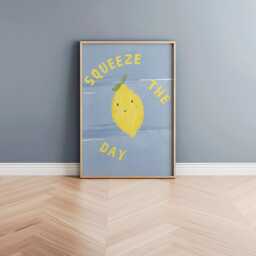 Squeeze The Day Lemon Print - Colorful Kids Room Decor - thumbnail 2