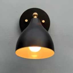 50S 60S Modern Mid Century Industrial Lighting Handmade Black & Brass Wall Sconce Home Decor Bright Light - thumbnail 3