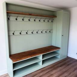 Bespoke Entryway Bench With Coat Rack & Shoe Storage - thumbnail 4
