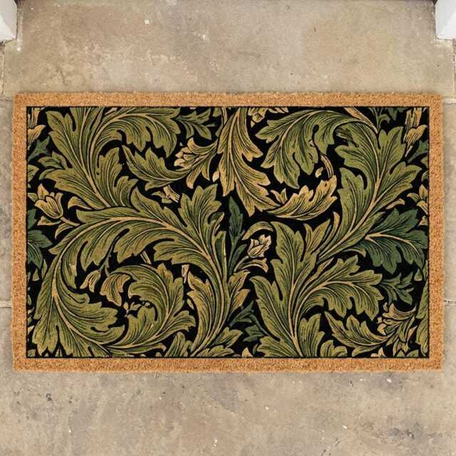 William Morris Acanthus Doormat, Botanical Arts & Crafts Floral Rug - image 1